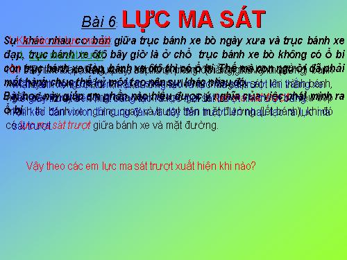 Bài 6. Lực ma sát