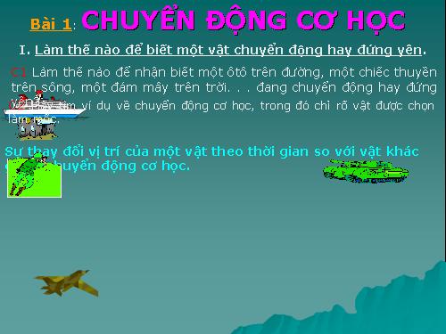 Bài 1. Chuyển động cơ học