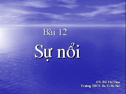 Bài 12. Sự nổi