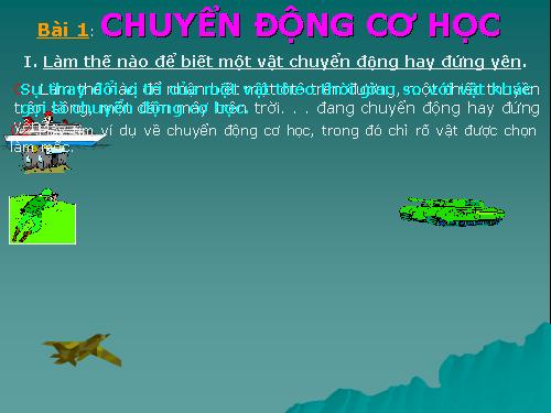 Bài 1. Chuyển động cơ học