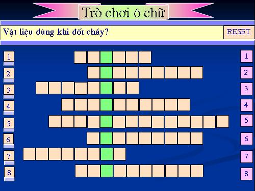 Ô chữ tổng kết chương II-Vật lý 8: Nhiệt học