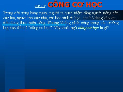 Bài 13. Công cơ học