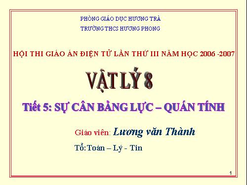 Bài 5. Sự cân bằng lực - Quán tính