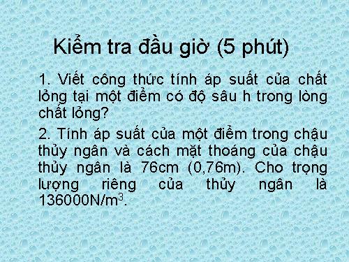 Bài 9. Áp suất khí quyển