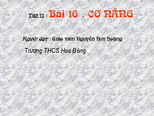 Bài 16. Cơ năng