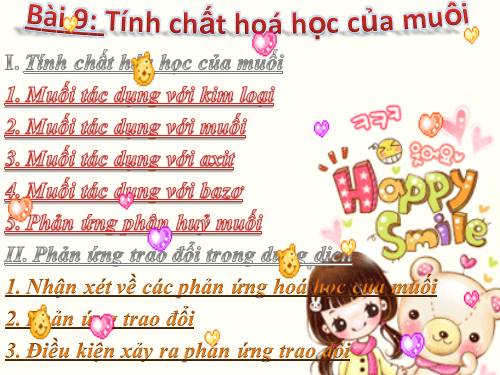 Bài 9. Tính chất hoá học của muối