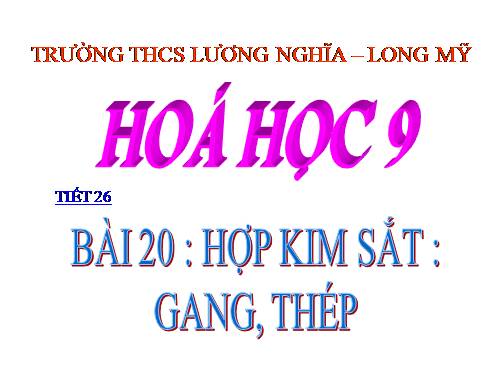 Bài 20. Hợp kim sắt: Gang, thép