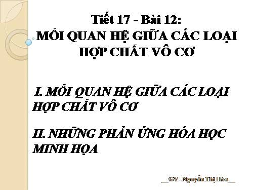 Bài 12. Mối quan hệ giữa các loại hợp chất vô cơ