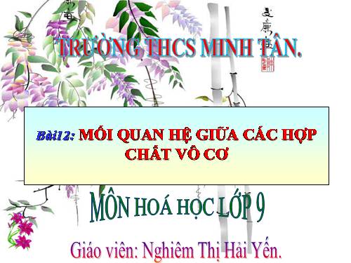 Bài 12. Mối quan hệ giữa các loại hợp chất vô cơ