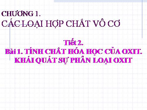 Bài 1. Tính chất hoá học của oxit. Khái quát về sự phân loại oxit