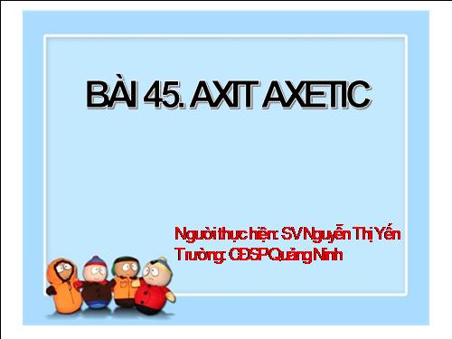 Bài 45. Axit axetic