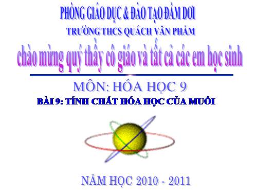 Bài 9. Tính chất hoá học của muối