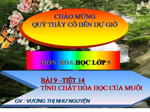 Bài 9. Tính chất hoá học của muối