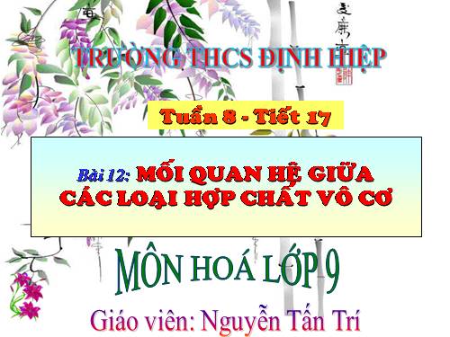 Bài 12. Mối quan hệ giữa các loại hợp chất vô cơ