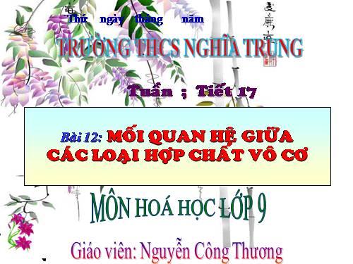 Bài 12. Mối quan hệ giữa các loại hợp chất vô cơ