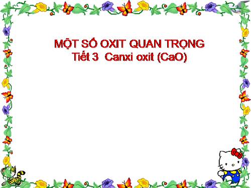 Bài 2. Một số oxit quan trọng