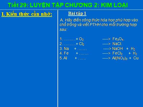 Bài 22. Luyện tập chương 2: Kim loại