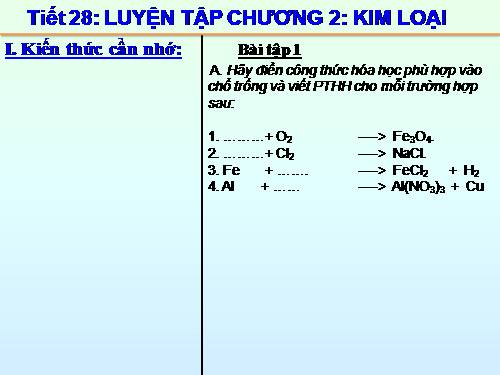 Bài 22. Luyện tập chương 2: Kim loại