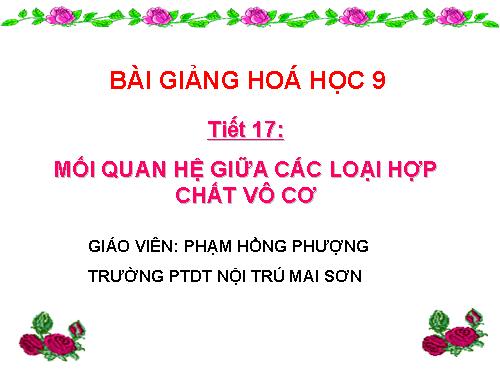 Bài 12. Mối quan hệ giữa các loại hợp chất vô cơ