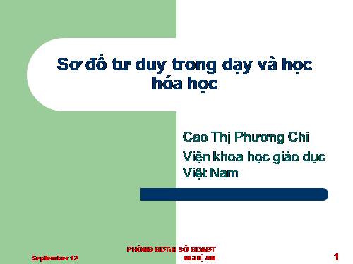 Sơ đồ tư duy trong dạy và học hóa học