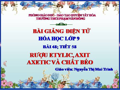 Bài 48. Luyện tập: Rượu etylic, axit axetic và chất béo