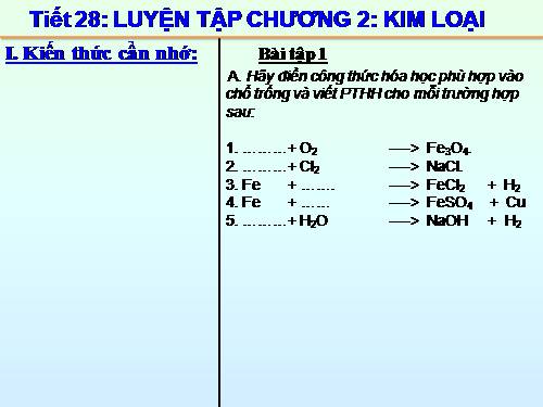 Bài 22. Luyện tập chương 2: Kim loại