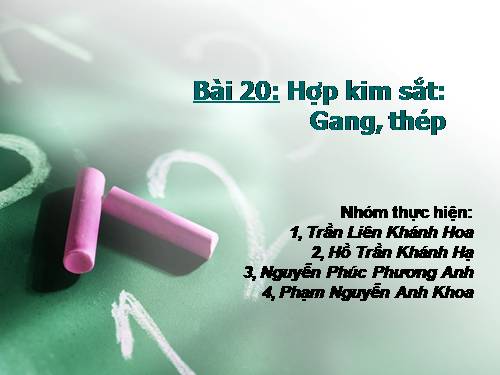 Bài 20. Hợp kim sắt: Gang, thép