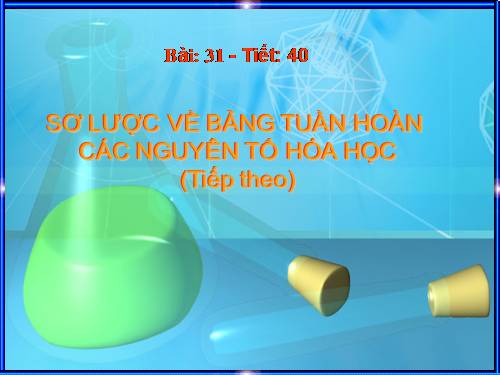 Bài 31. Sơ lược về bảng tuần hoàn các nguyên tố hoá học