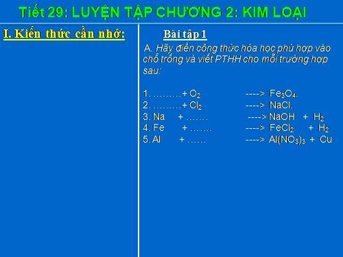 Bài 22. Luyện tập chương 2: Kim loại