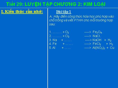 Bài 22. Luyện tập chương 2: Kim loại