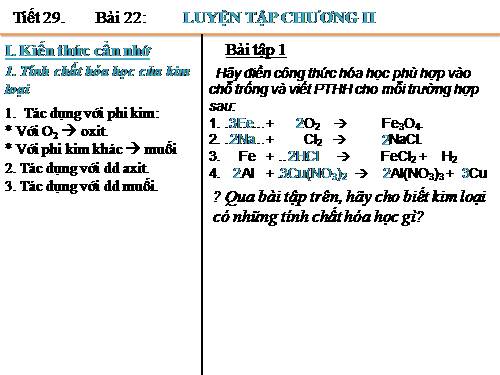 Bài 22. Luyện tập chương 2: Kim loại