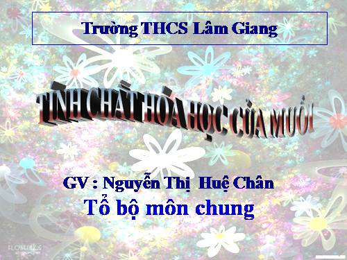 Bài 9. Tính chất hoá học của muối