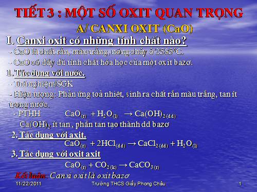 Bài 2. Một số oxit quan trọng