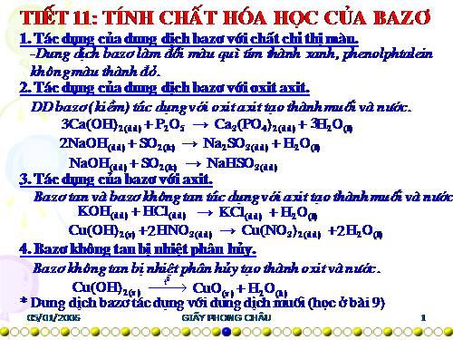 Bài 7. Tính chất hoá học của bazơ