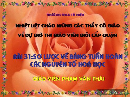 Bài 31. Sơ lược về bảng tuần hoàn các nguyên tố hoá học