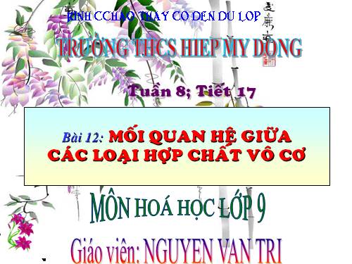 Bài 12. Mối quan hệ giữa các loại hợp chất vô cơ