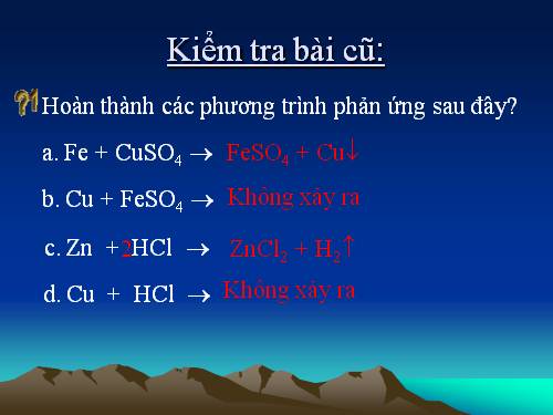 Bài 17. Dãy hoạt động hoá học của kim loại