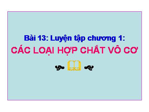 Bài 13. Luyện tập chương 1: Các loại hợp chất vô cơ