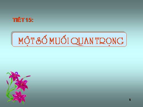 Bài 10. Một số muối quan trọng