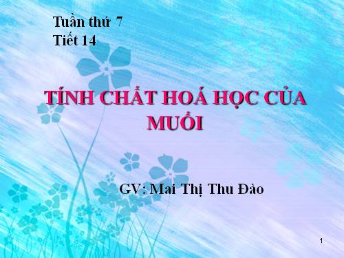 Bài 9. Tính chất hoá học của muối