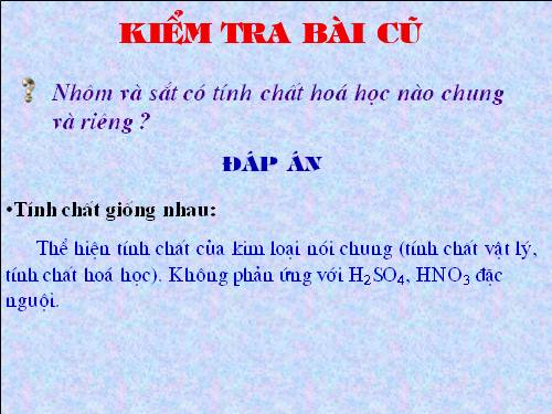 Bài 23. Thực hành: Tính chất hoá học của nhôm và sắt