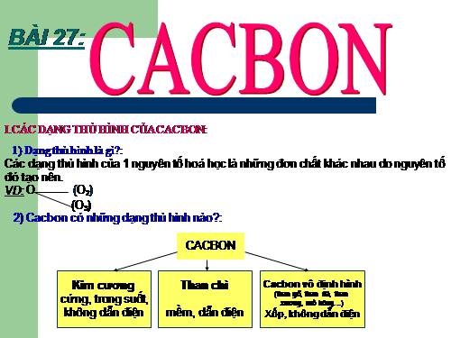 Bài 27. Cacbon