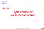 Bài 29. Axit cacbonic và muối cacbonat