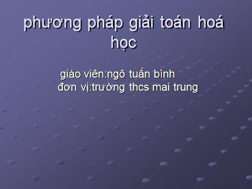 phương pháp sử dụng một hệ thức giửa hai ẩn