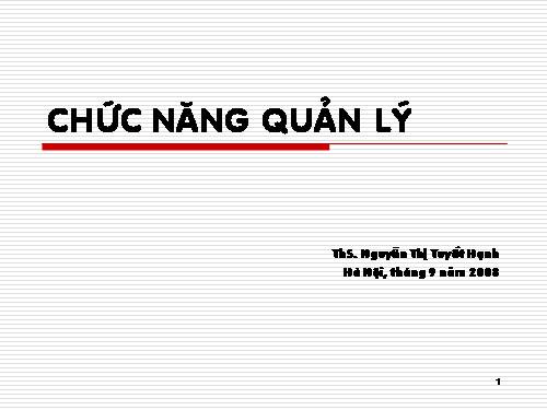 HN DN: STGT các chức năng của QLGD