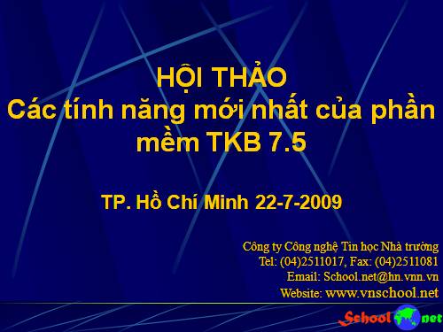 Tin học: STGT HD sắp thời khóa biểu trường PT