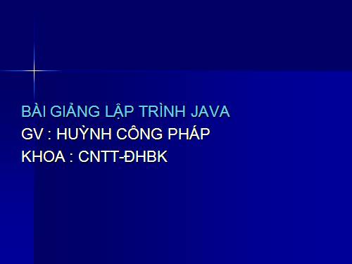 Tin học: STGT lập trình Java 3