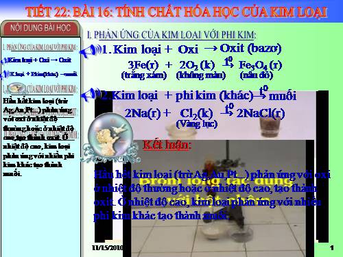 Bài 16. Tính chất hoá học của kim loại