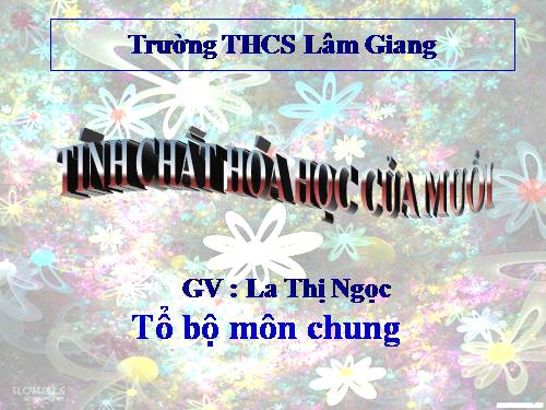 Bài 9. Tính chất hoá học của muối