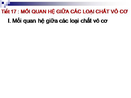 Bài 12. Mối quan hệ giữa các loại hợp chất vô cơ